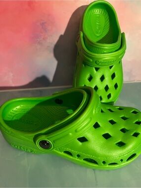Kids Bright Green Clog Sandals - Unbranded